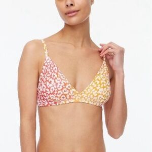 J Crew Factory Pink Orange Animal Print Bikini Top XS